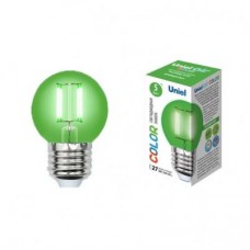 Лампа светодиодная LED-G45-5W/GREEN/E27 GLA02GR форма шар Air color зел. упак. картон Uniel UL-00002988