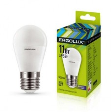 Лампа светодиодная LED-G45-11W-E27-6K Шар 11Вт E27 6500К 172-265В Ergolux 13632