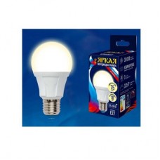 Лампа светодиодная LED-A60 10W/WW/E27/FR грушевидная PLP01WH форма А мат. серия ЯРКАЯ свет теплый бел. 3000К упак. картон Uniel UL-00001524