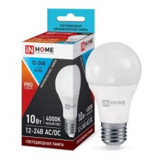 Лампа светодиодная LED-МО-PRO 10Вт 12-24В Е27 4000К 800Лм низковольтная IN HOME 4690612031507