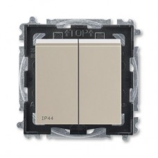 Выключатель 2-кл. Levit IP44 кофе макиато/бел. ABB 2CHH595940A4018