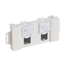 Механизм розетки комп. СП Mosaic 2мод. RJ45 + RJ45 UTP CAT.6 CD Leg 076544