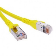 Патч-корд экранированный CAT6A SF/UTP 4х2 LSZH желтый 1м