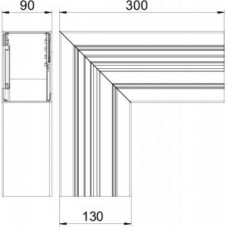Угол кабель-канала плоский Rapid 80 нерегулируемый 90х130мм GA-SF90130RW алюм.бел. OBO 6276920