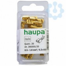 Наконечник изол. штыревой плоский 0.5-1.25/2.8х0.8 (уп.200шт) HAUPA 280016