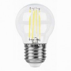 Лампа светодиодная LED 5вт Е27 белый шар FILAMENT