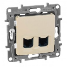 Механизм розетки комп. СП Etika RJ45 + RJ45 CAT.6 UTP сл. кость Leg 672354