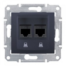 Розетка компьютерная 2-м СП Sedna RJ45 экранир. CAT.6E графит SchE SDN5000170