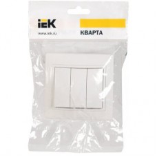 Выключатель 3-кл. СП КВАРТА 10А IP20 крем. ИЭК EVK30-K33-10-DM